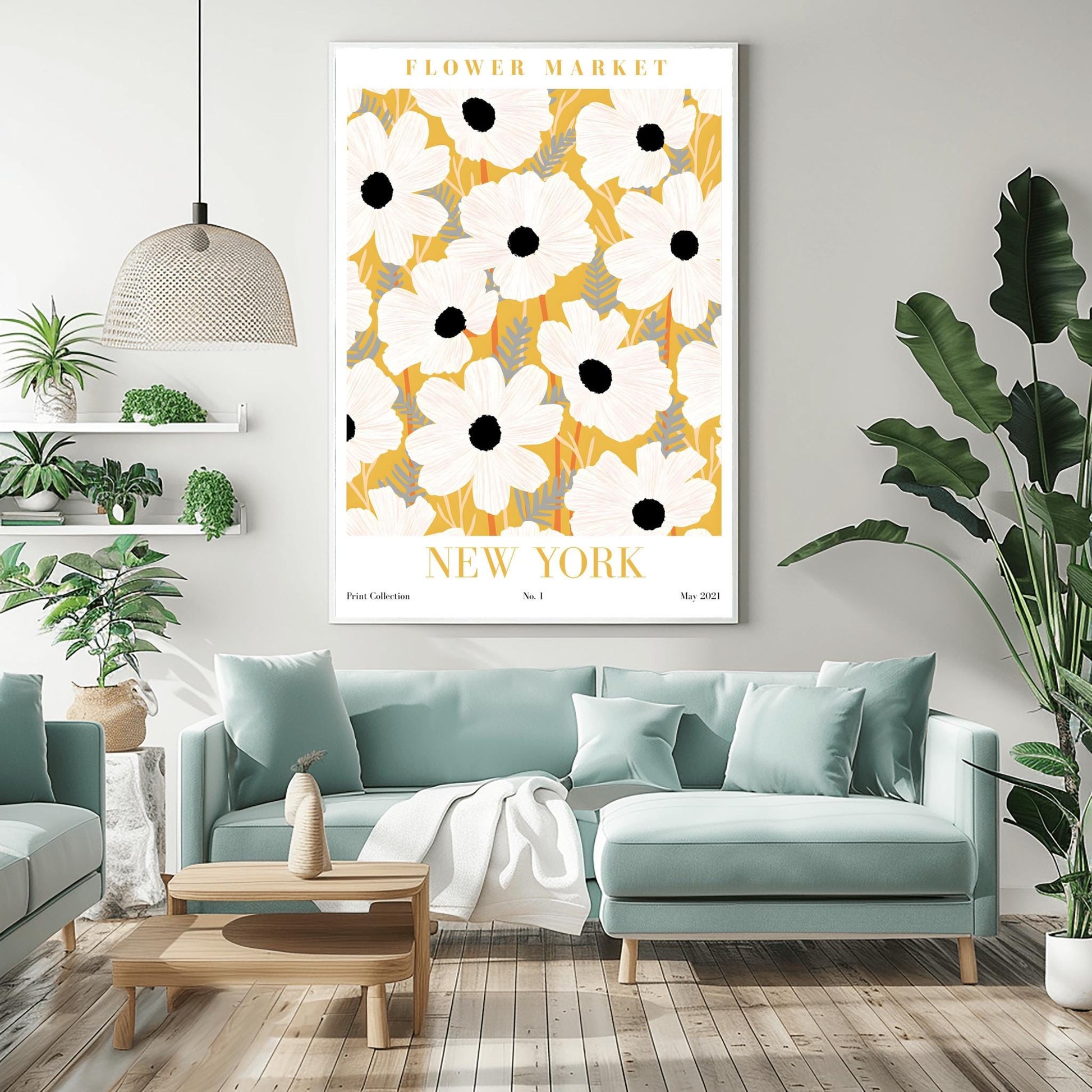 New York Flower Market Print ‚Äì White Anemone Poster (view 3)