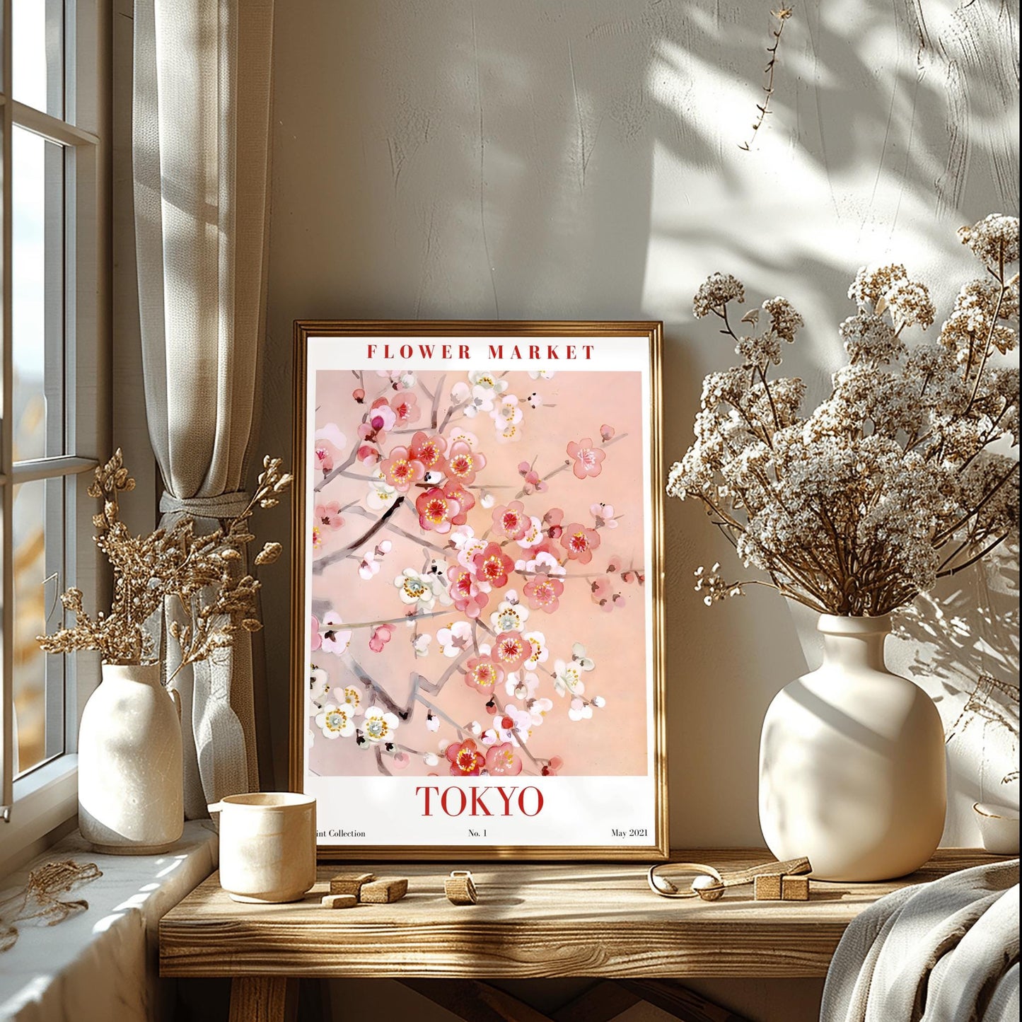 Tokyo Flower Market Print ‚Äì Cherry Blossom Watercolor Art (view 7)