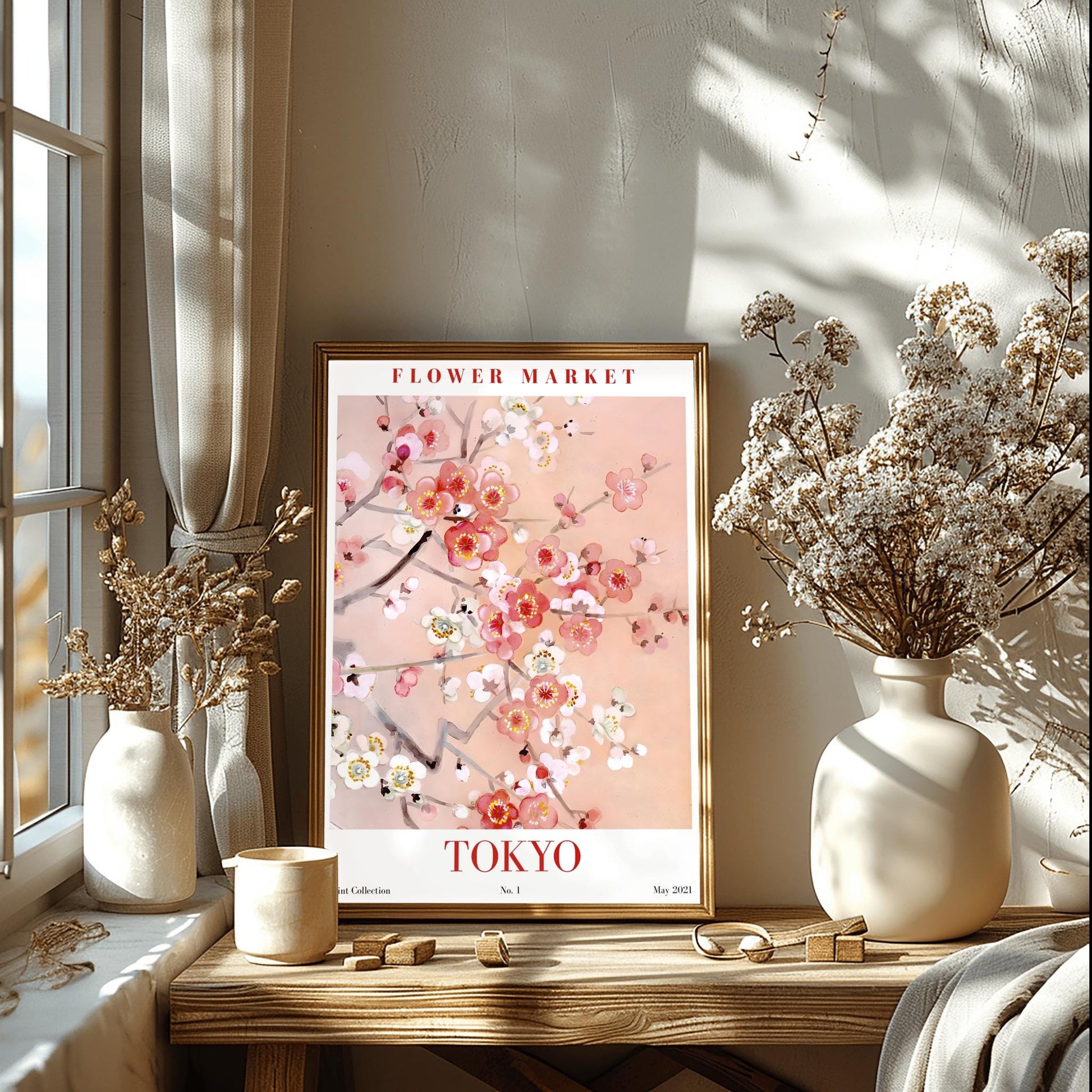 Tokyo Flower Market Print ‚Äì Cherry Blossom Watercolor Art (view 7)