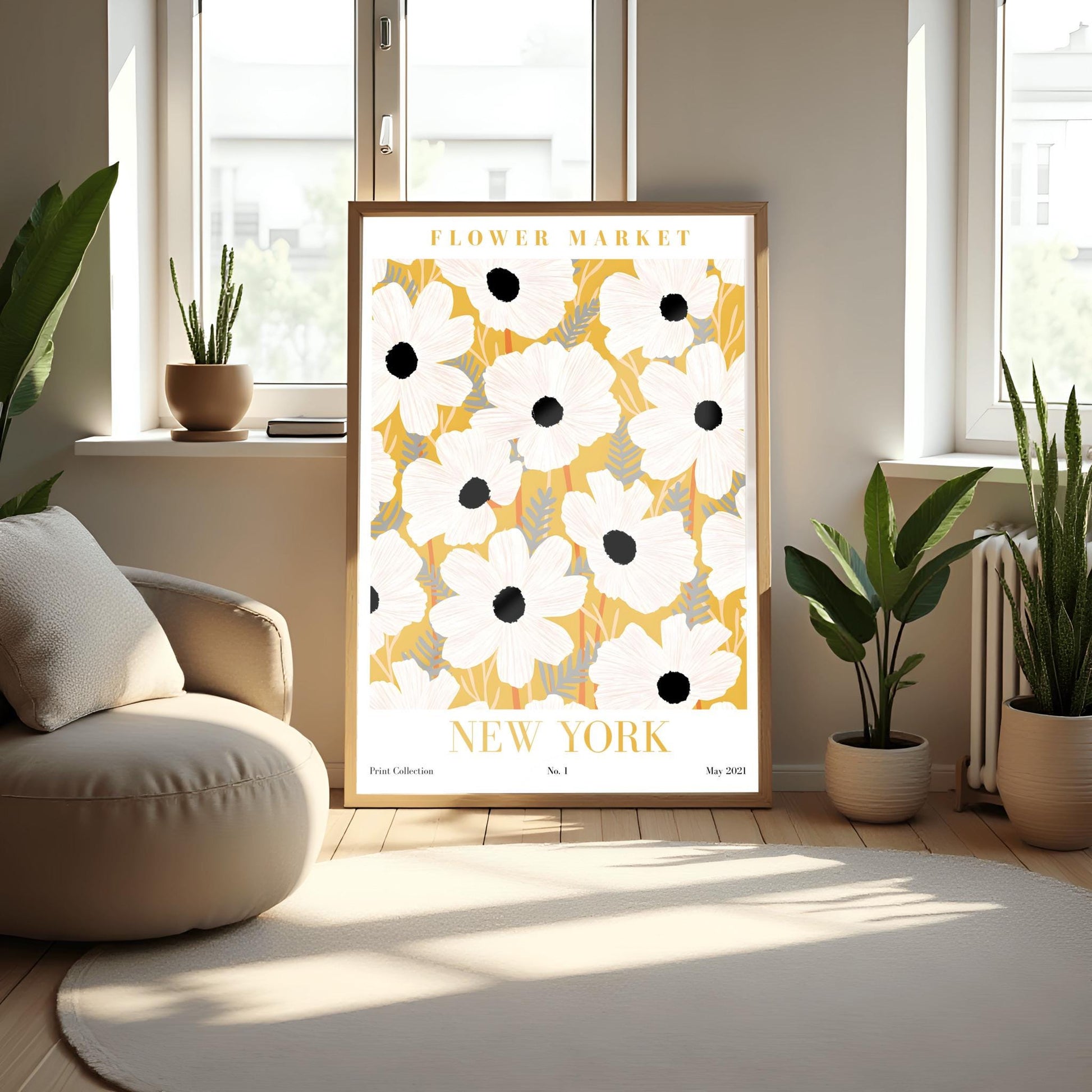 New York Flower Market Print ‚Äì White Anemone Poster (view 4)