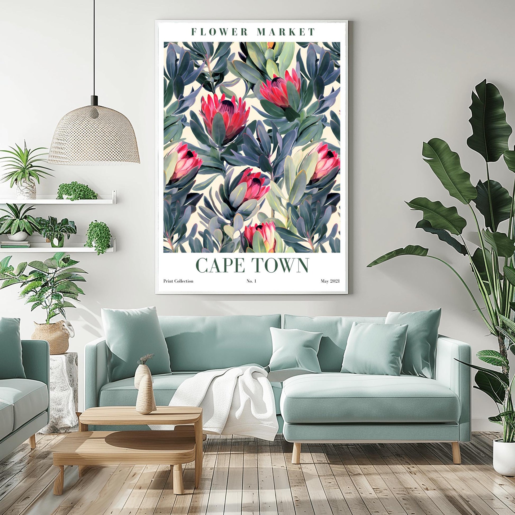 Cape Town Flower Market Print ‚Äì King Protea Floral Poster (view 2)