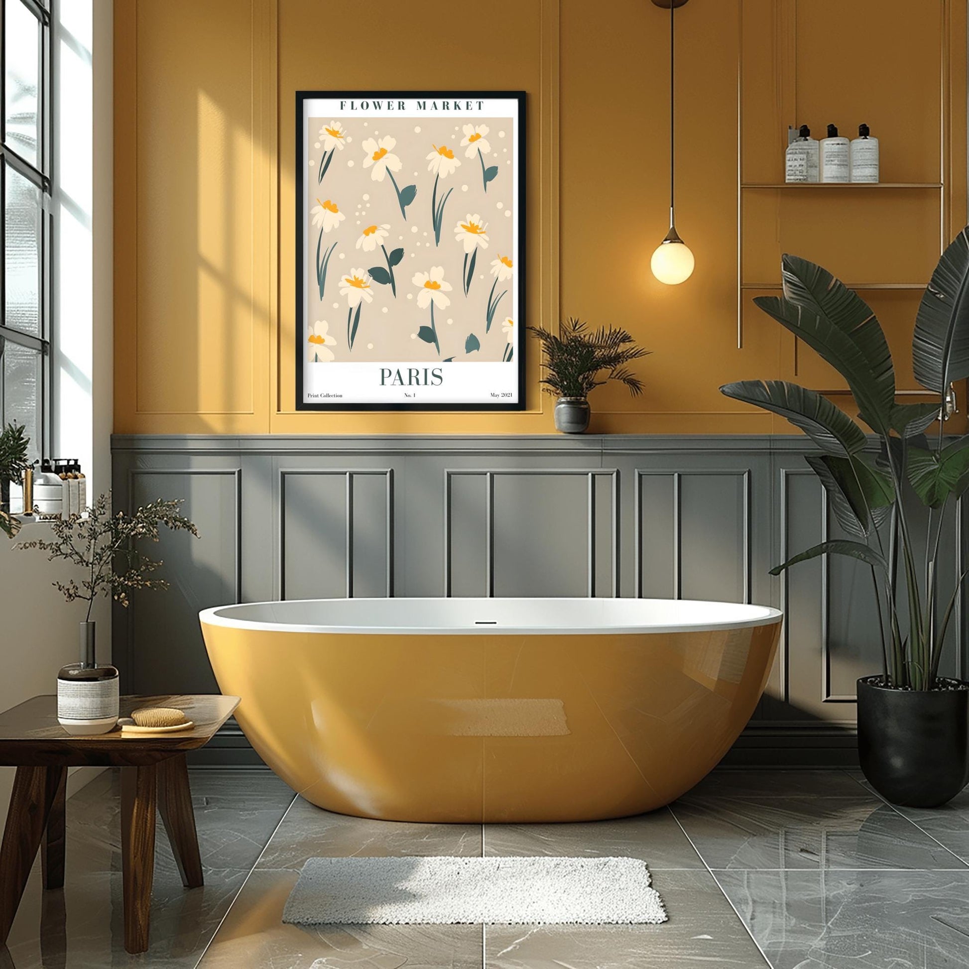 Paris Flower Market Daisy Print ‚Äì Mid-Century Minimalist Floral (view 6)