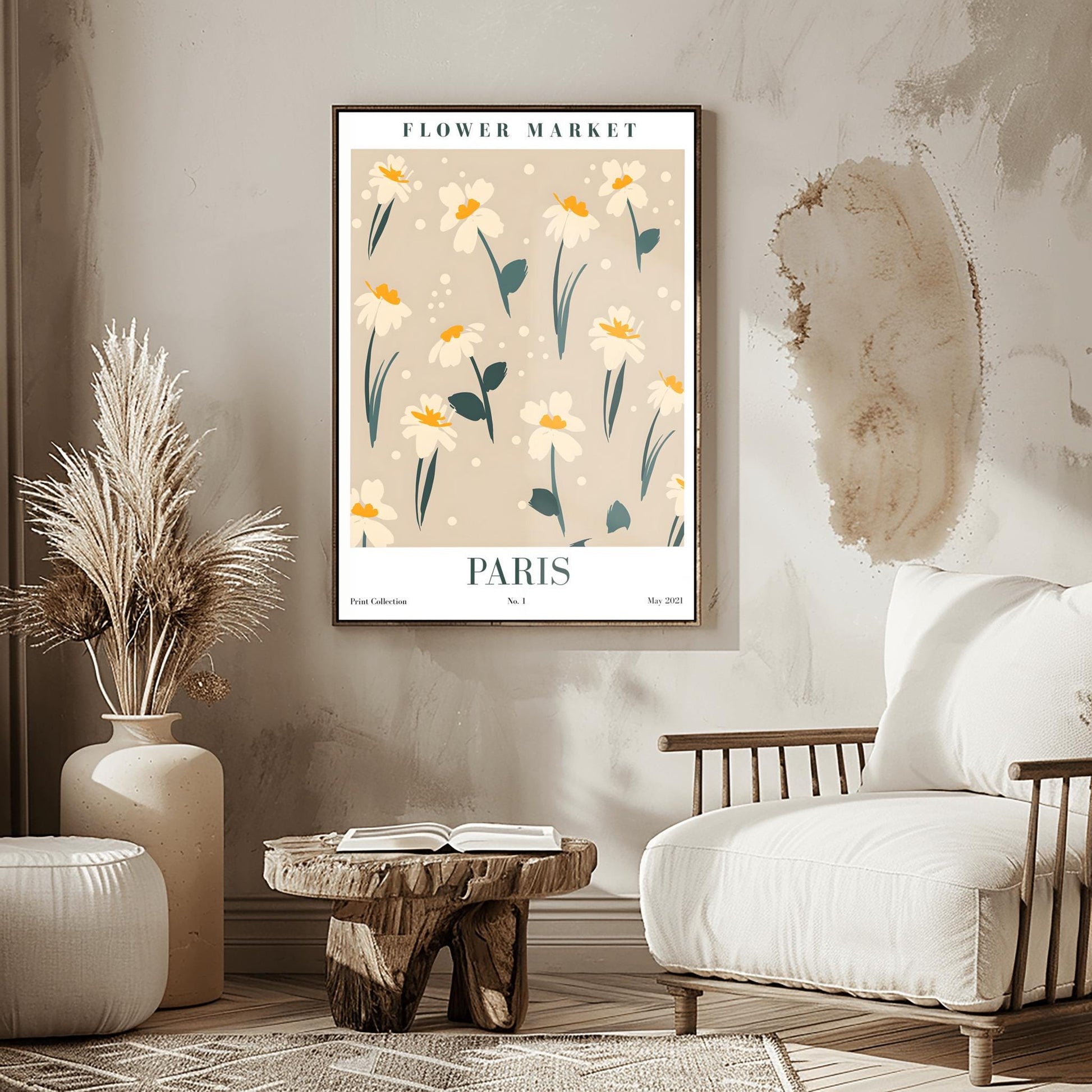 Paris Flower Market Daisy Print ‚Äì Mid-Century Minimalist Floral (view 7)