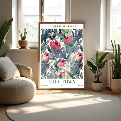 Cape Town Flower Market Print ‚Äì King Protea Floral Poster (view 4)