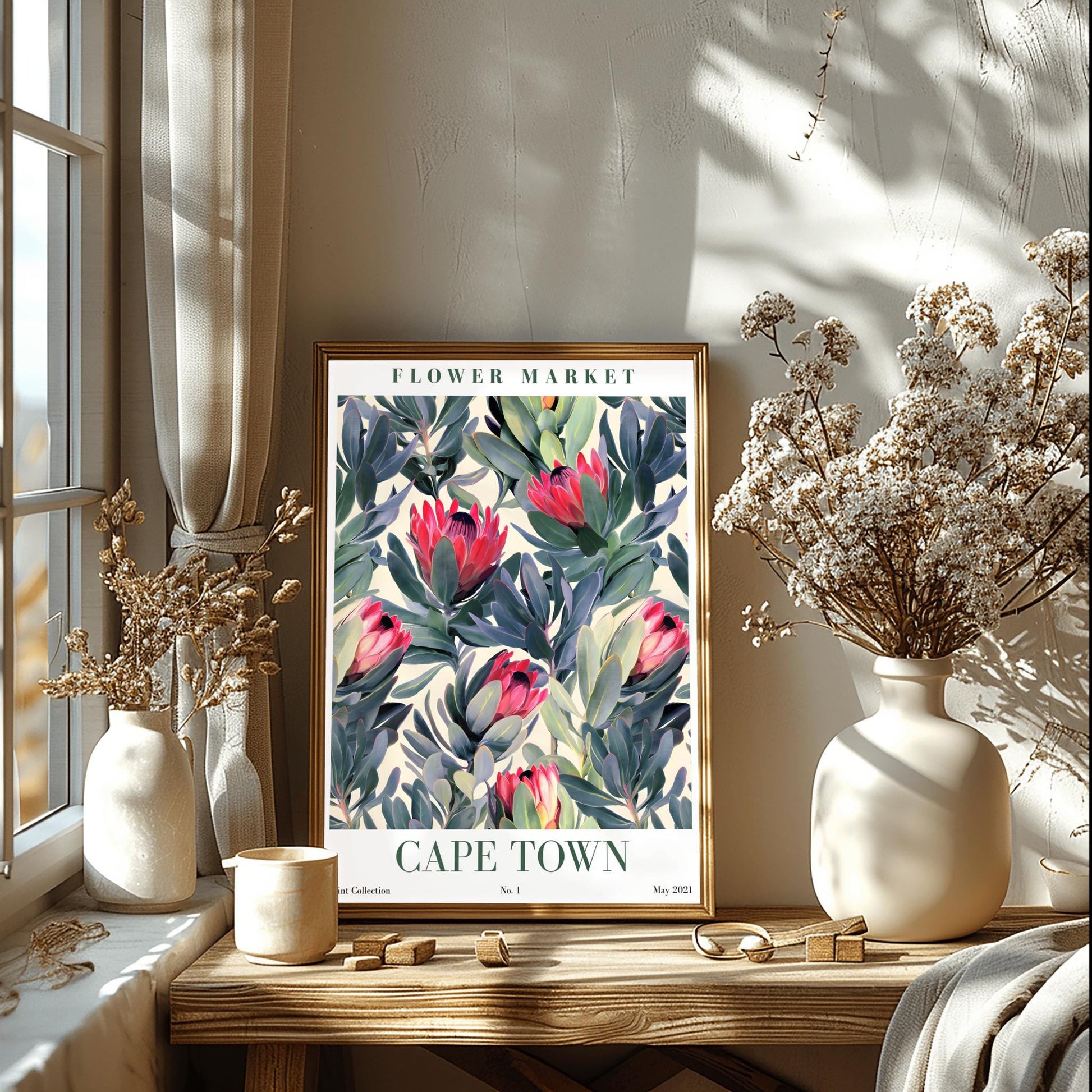 Cape Town Flower Market Print ‚Äì King Protea Floral Poster (view 5)