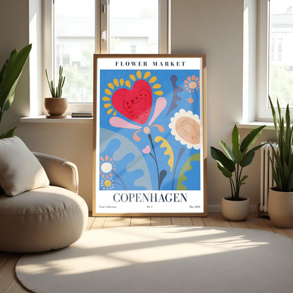 Copenhagen Flower Market Print ‚Äì Abstract Folk Art Poster (view 7)
