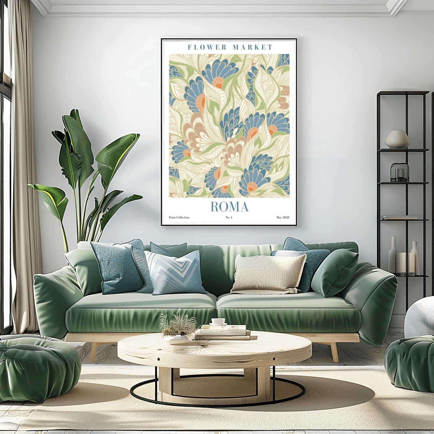 Roma Flower Market Print ‚Äì Art Nouveau Floral Poster (view 4)