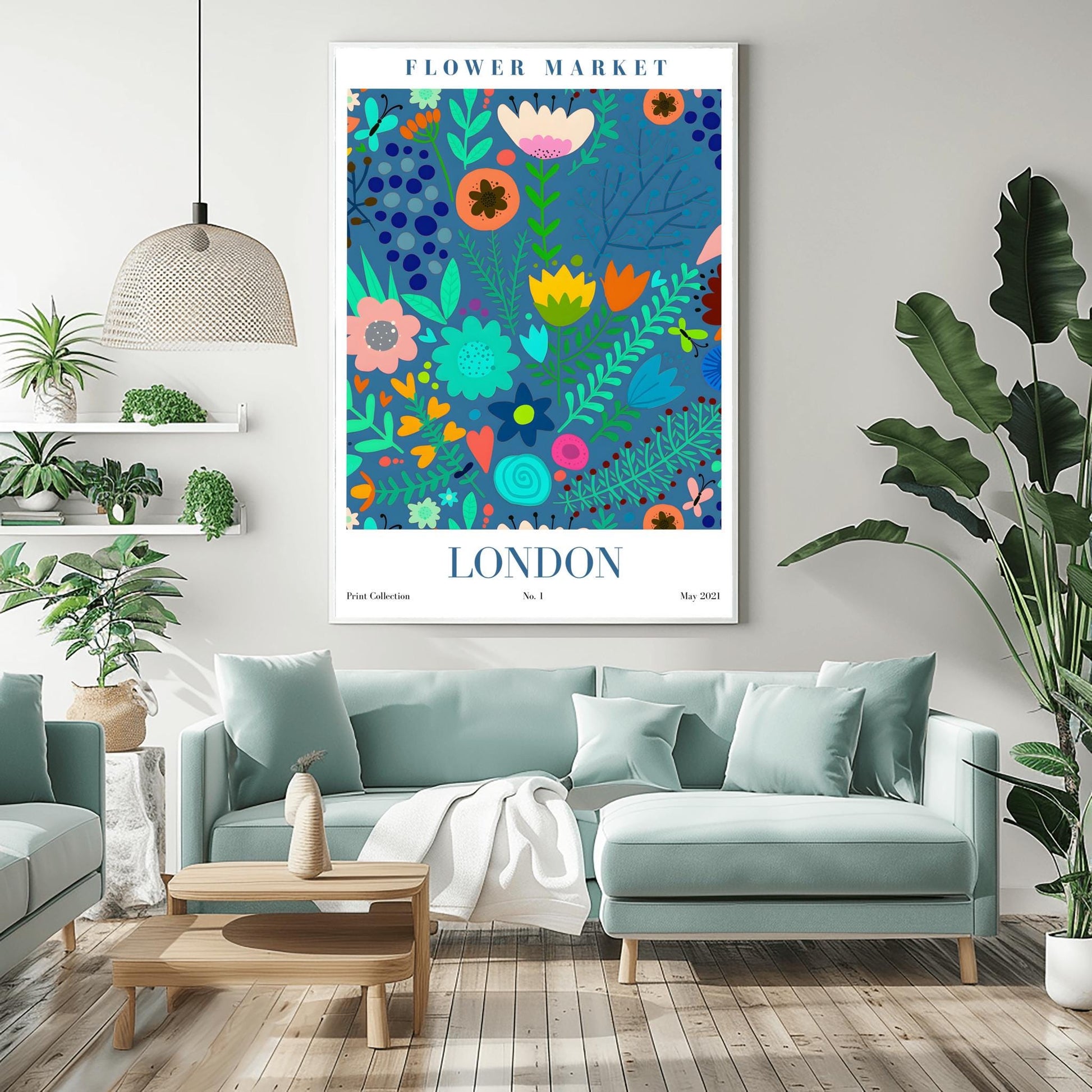 London Flower Market Abstract Print ‚Äì Colorful Floral Poster (view 2)
