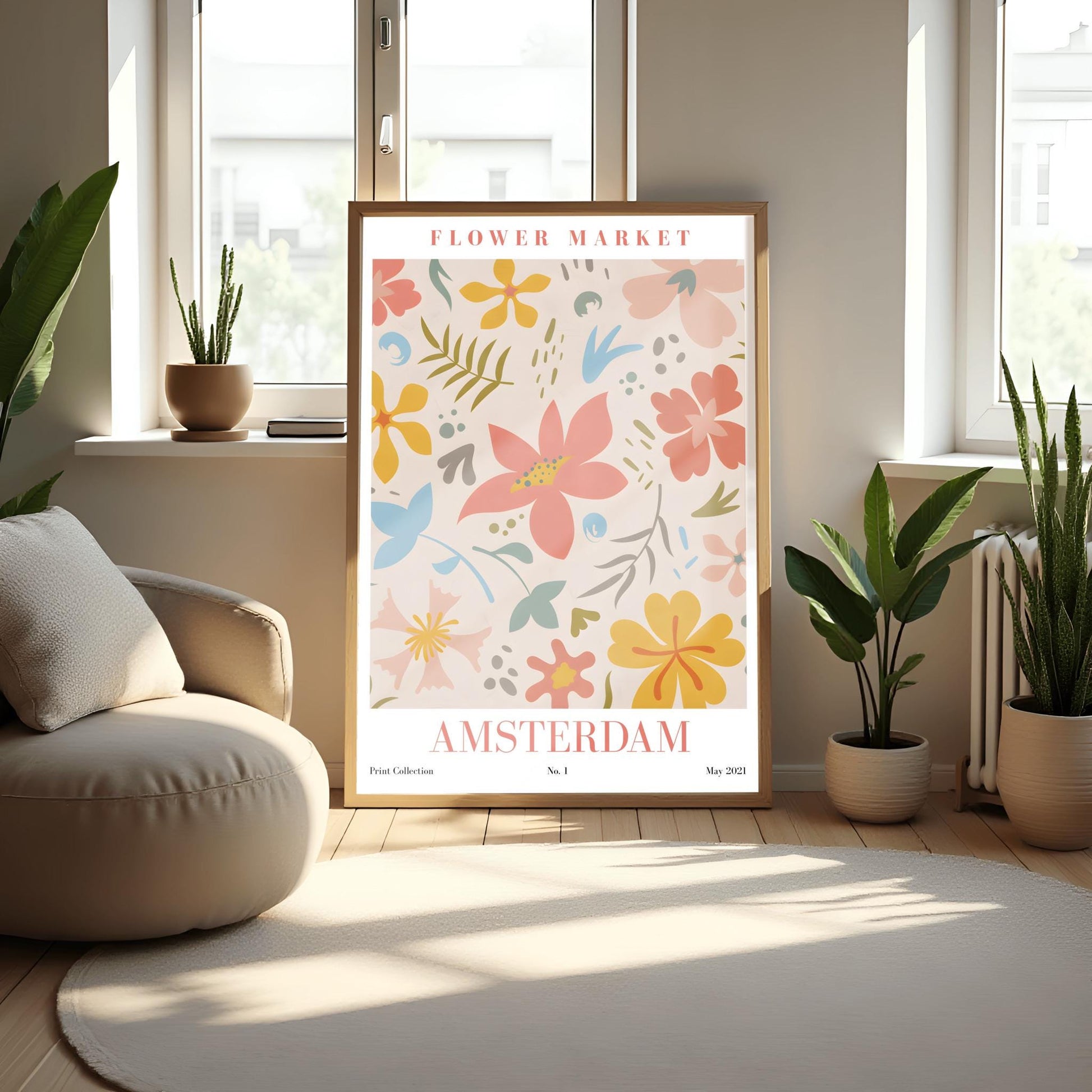Amsterdam Flower Market Print ‚Äì Pastel Abstract Floral Art (view 2)