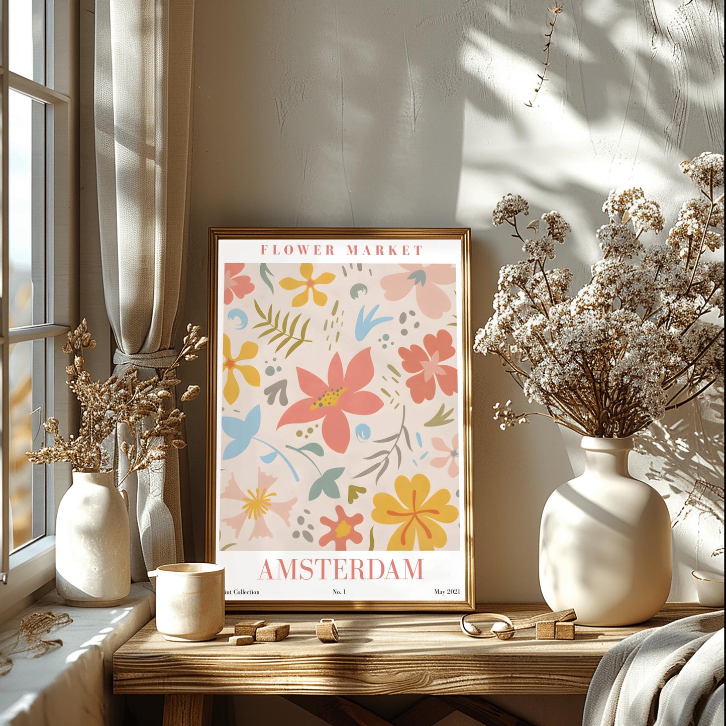 Amsterdam Flower Market Print ‚Äì Pastel Abstract Floral Art (view 4)