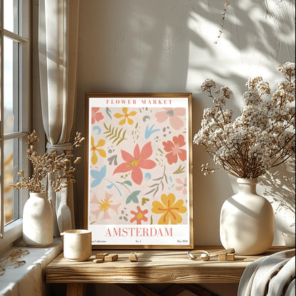 Amsterdam Flower Market Print ‚Äì Pastel Abstract Floral Art (view 4)