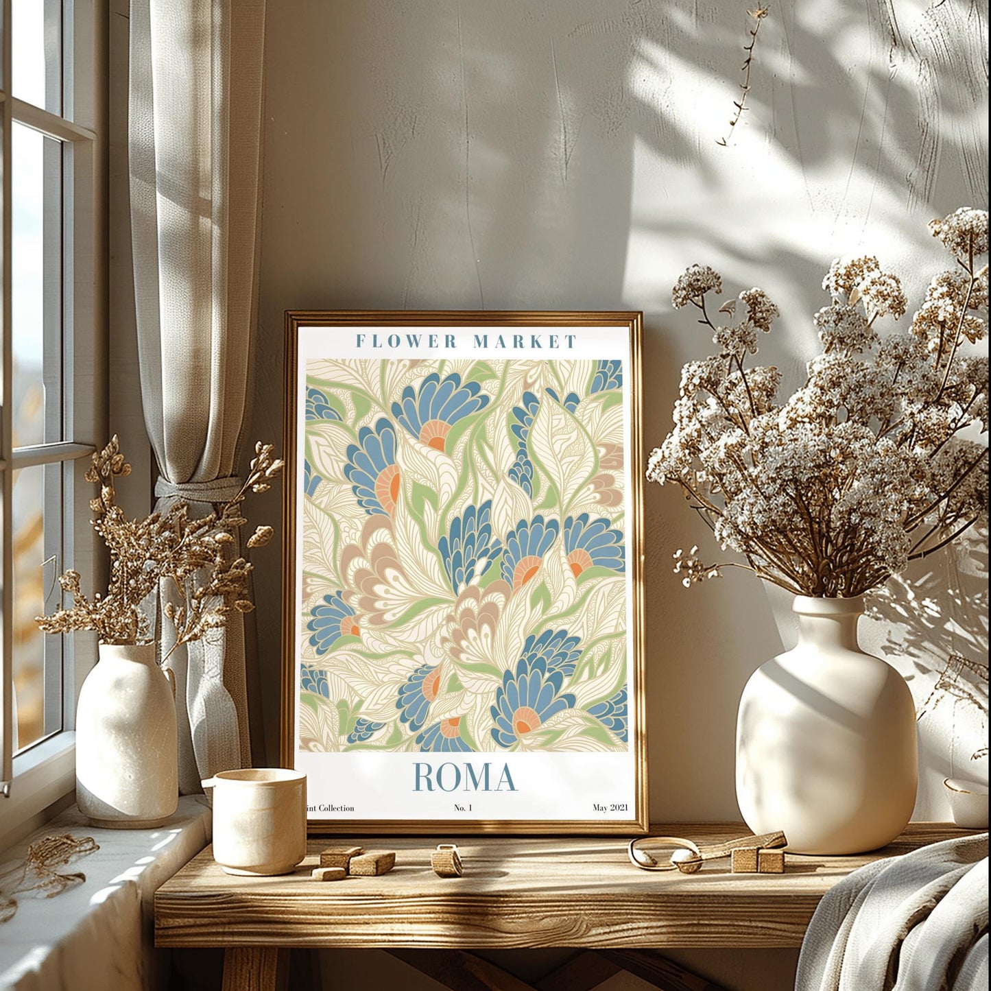 Roma Flower Market Print ‚Äì Art Nouveau Floral Poster (view 6)