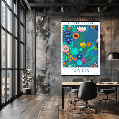 London Flower Market Abstract Print ‚Äì Colorful Floral Poster (view 4)