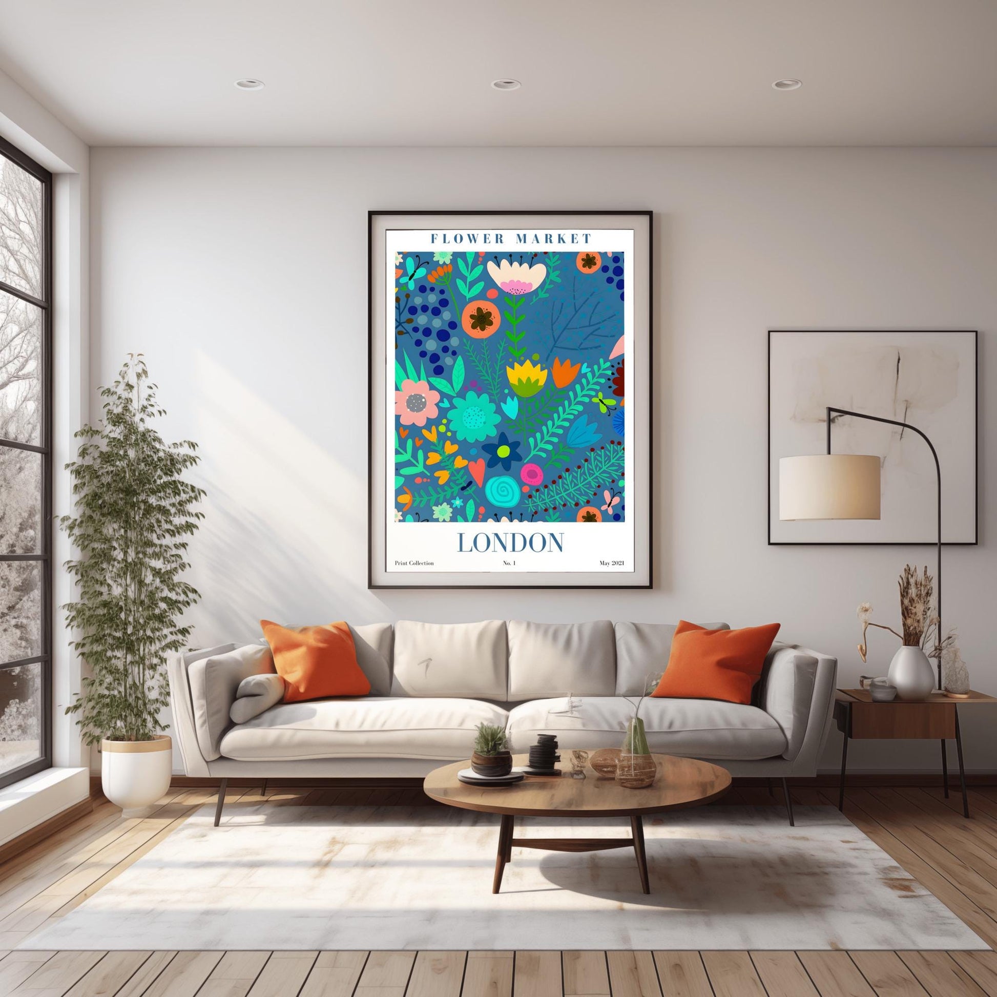London Flower Market Abstract Print ‚Äì Colorful Floral Poster (view 5)