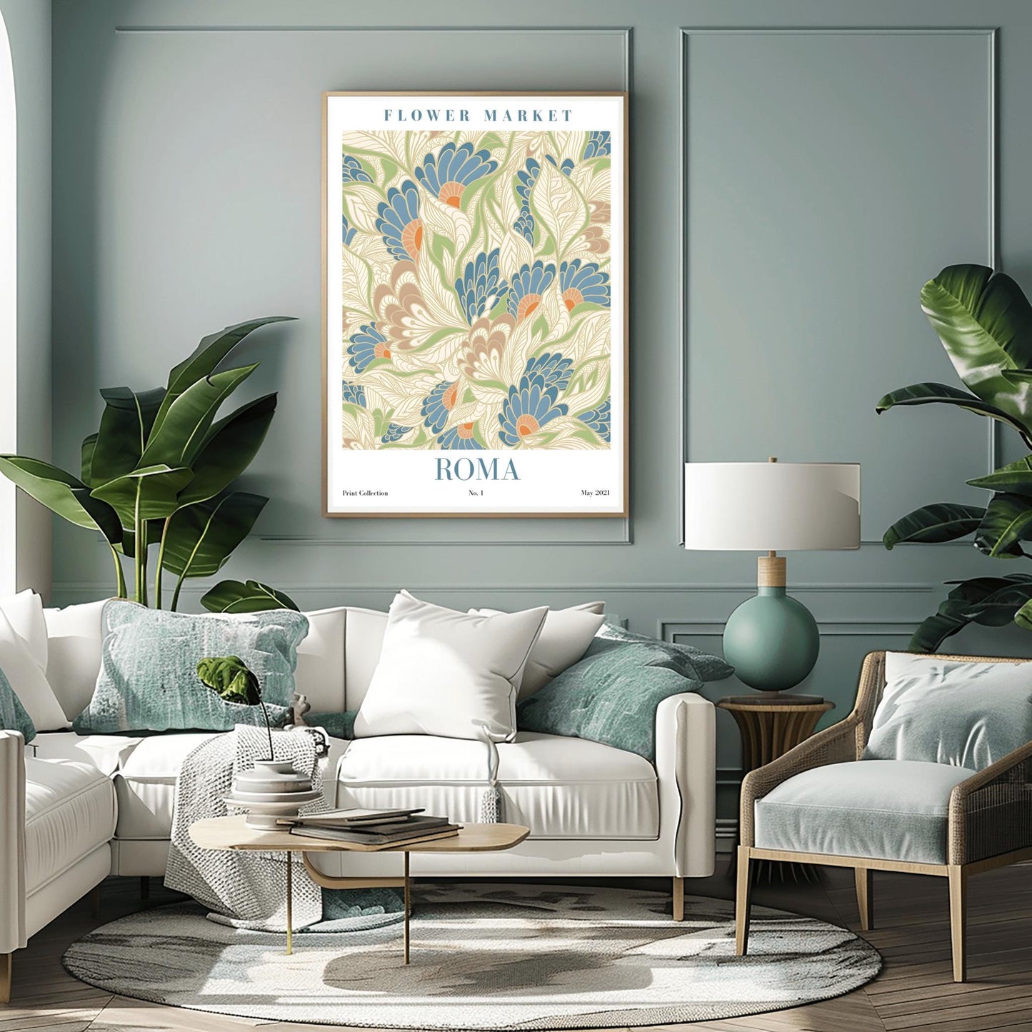 Roma Flower Market Print ‚Äì Art Nouveau Floral Poster (view 8)