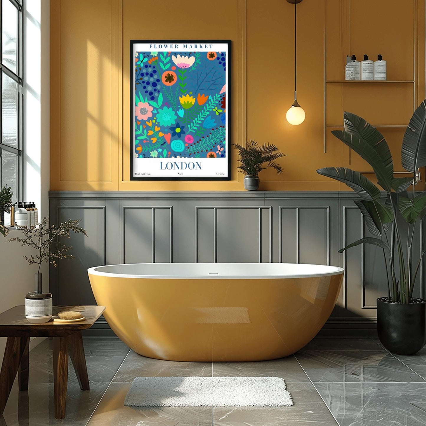 London Flower Market Abstract Print ‚Äì Colorful Floral Poster (view 6)