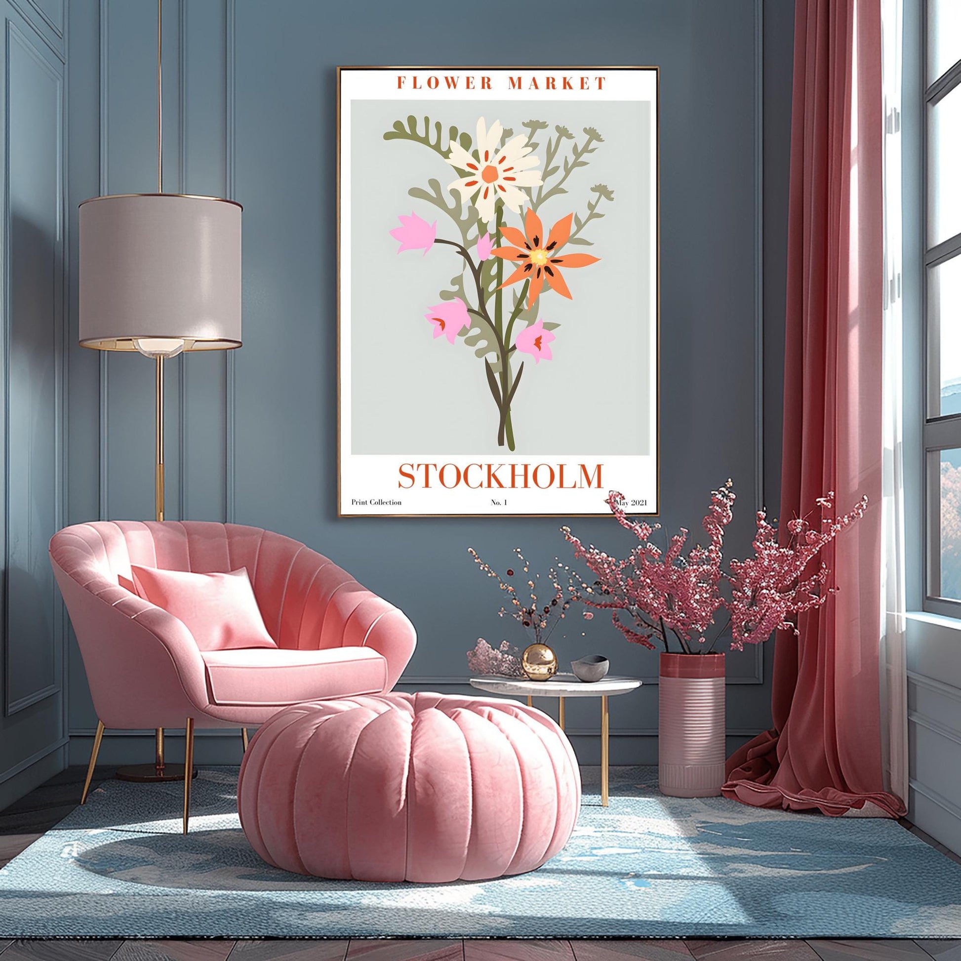 Stockholm Flower Market Print ‚Äì Abstract Botanical Bouquet (main image)