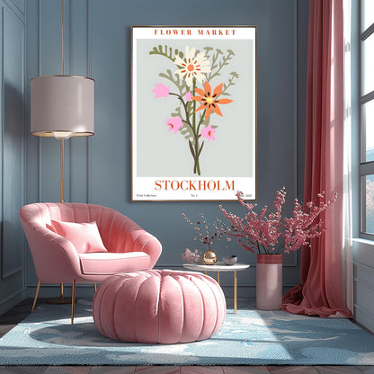 Stockholm Flower Market Print ‚Äì Abstract Botanical Bouquet (main image)