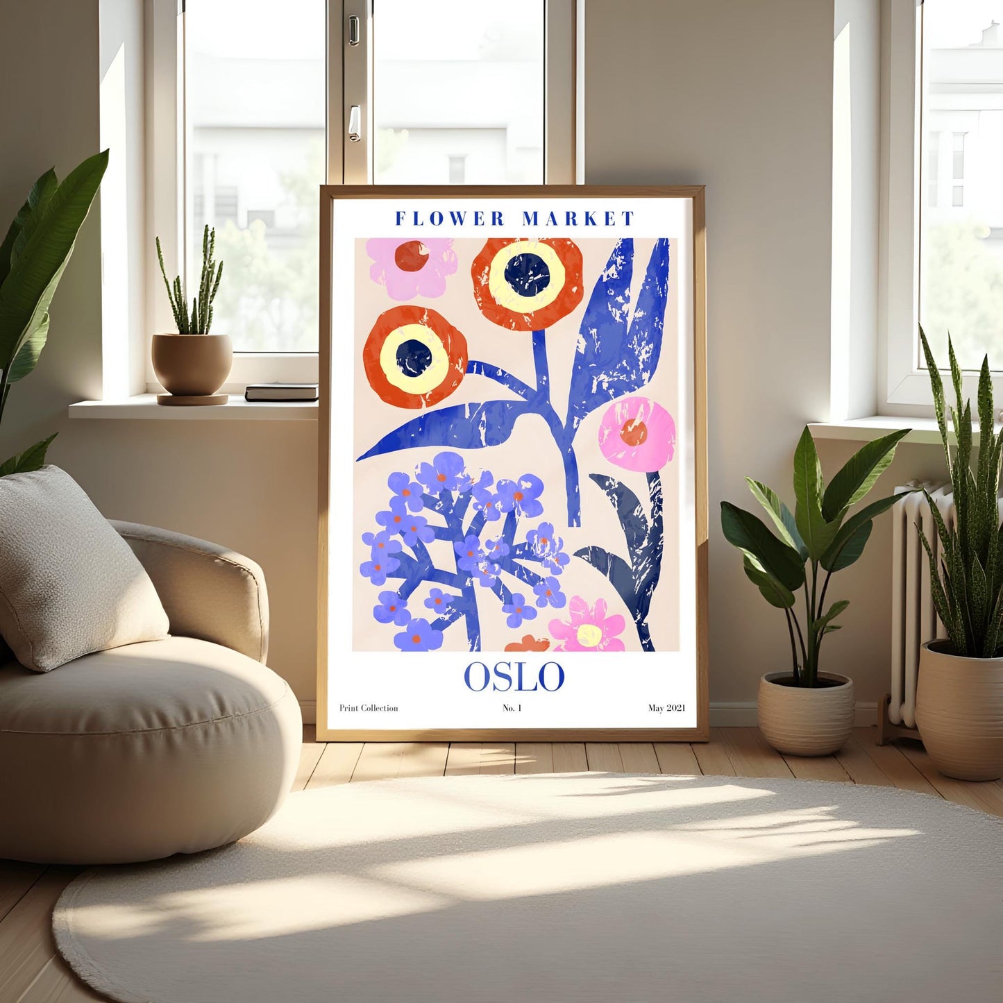 Oslo Flower Market Print ‚Äì Bold Abstract Floral Art (view 4)