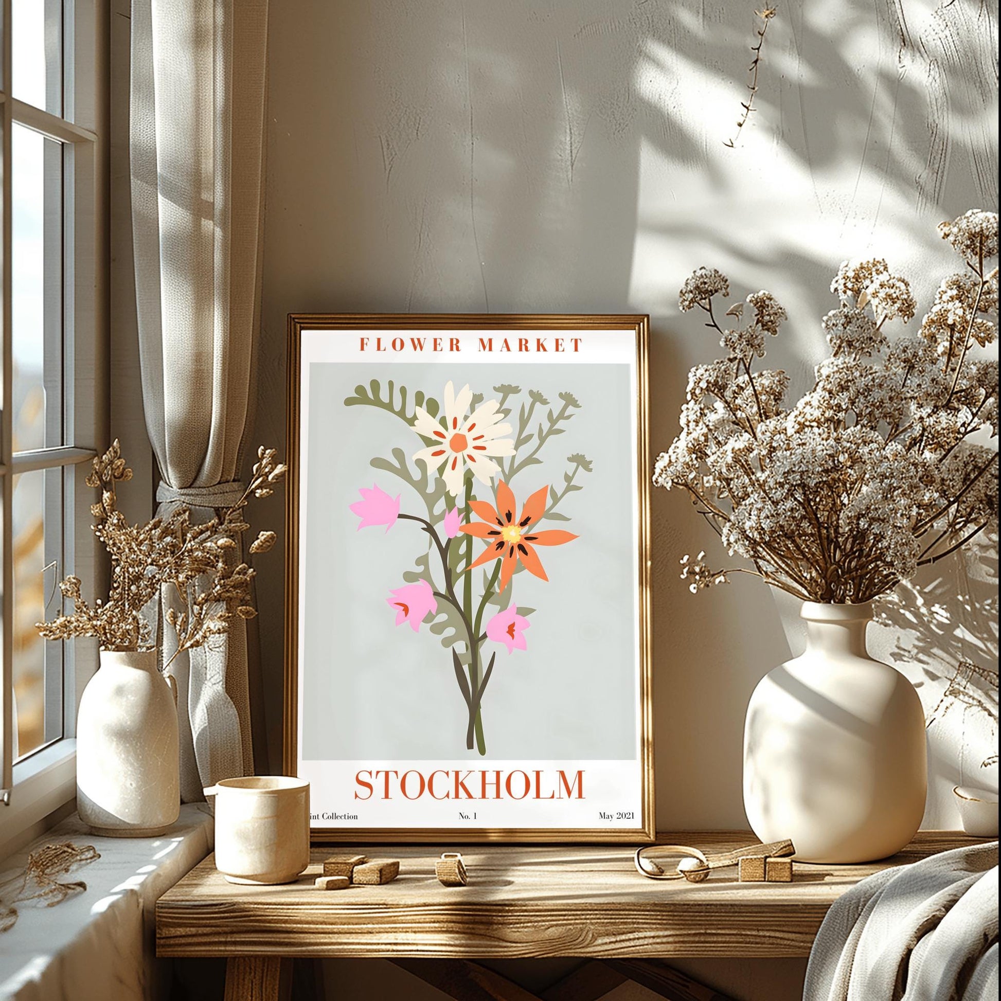 Stockholm Flower Market Print ‚Äì Abstract Botanical Bouquet (view 6)