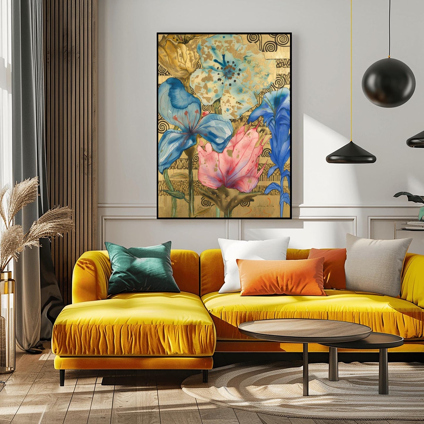 Gustav Klimt Inspired Gold Leaf Floral Art ‚Äì Abstract Botanical Poster (view 5)