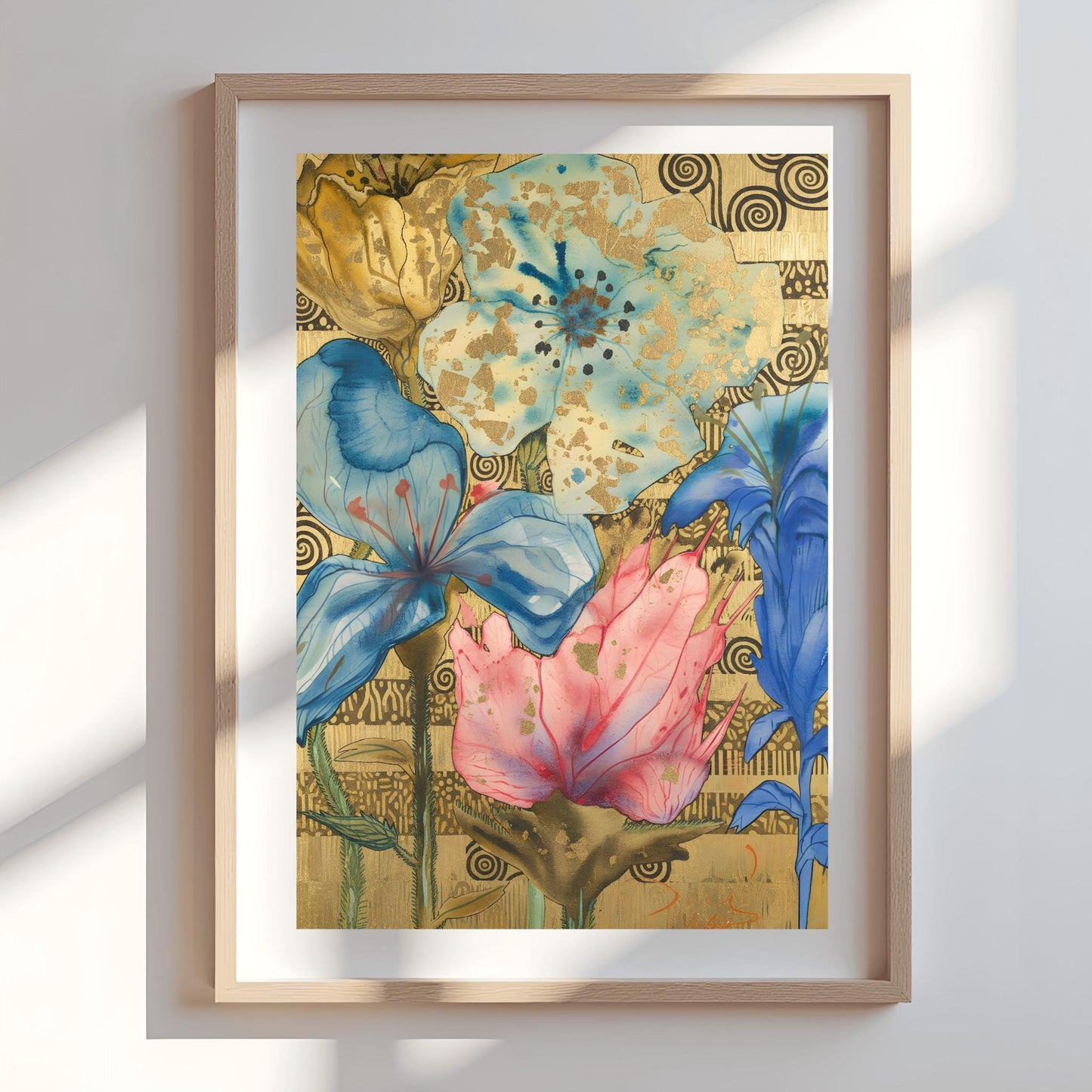Gustav Klimt Inspired Gold Leaf Floral Art ‚Äì Abstract Botanical Poster (view 7)