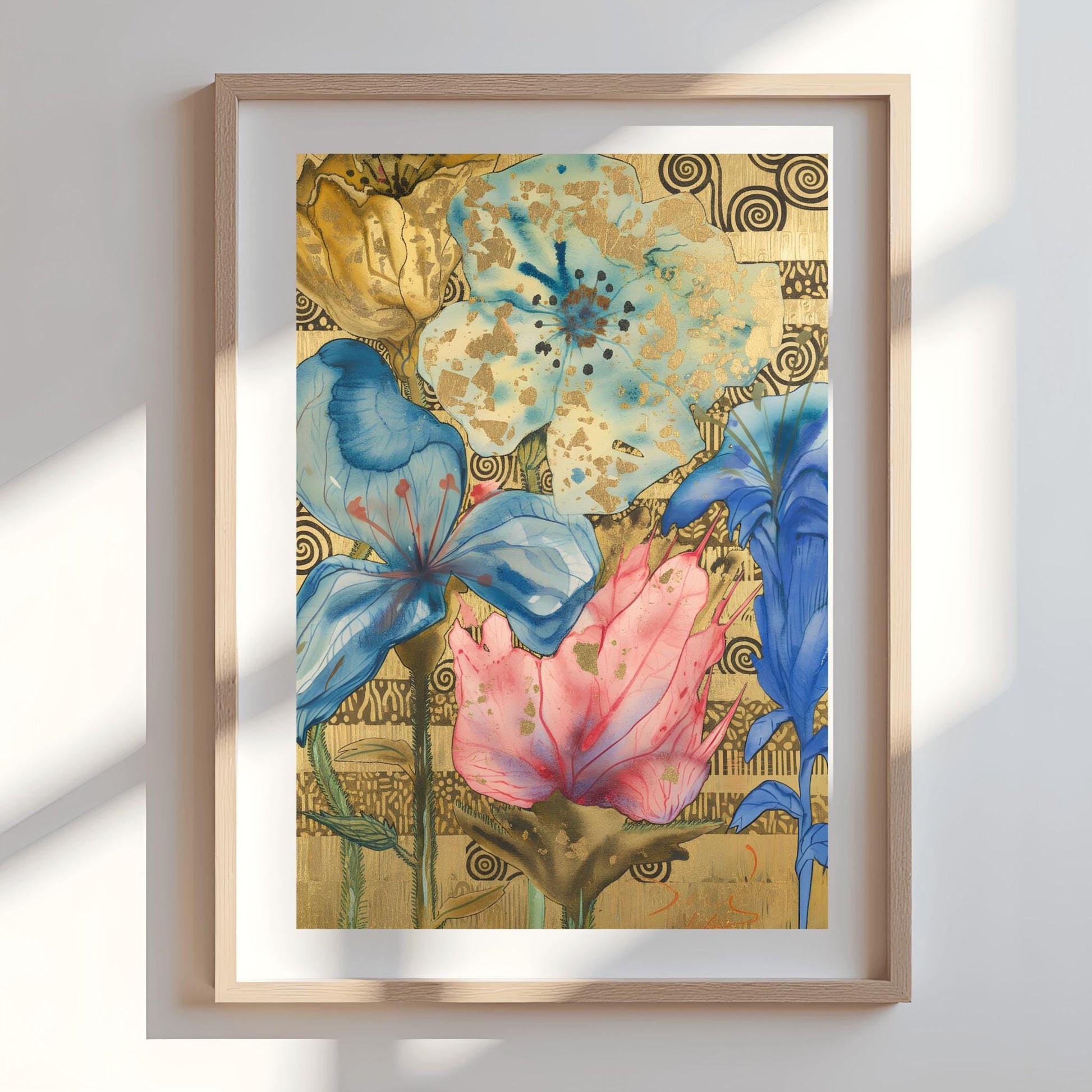 Gustav Klimt Inspired Gold Leaf Floral Art ‚Äì Abstract Botanical Poster (view 7)