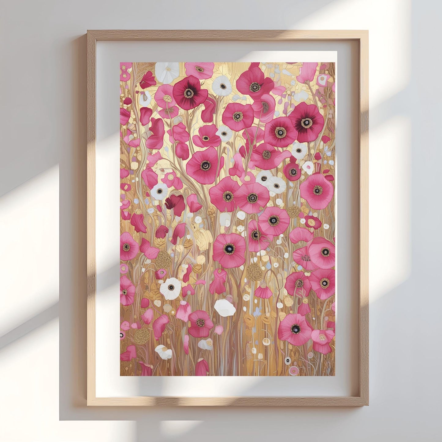 Gustav Klimt Pink Flower Garden Print: Museum Exhibition Art Poster (view 8)
