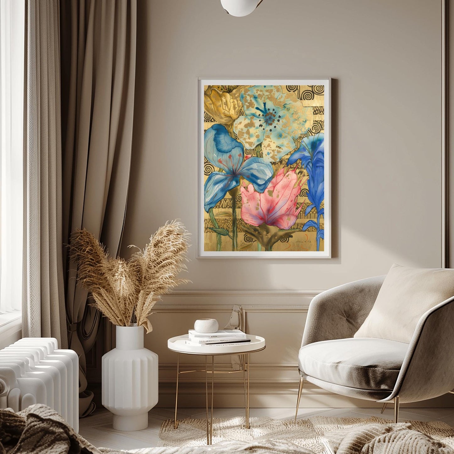 Gustav Klimt Inspired Gold Leaf Floral Art ‚Äì Abstract Botanical Poster (view 8)
