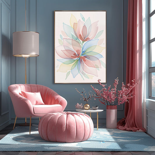Dopamine Pastel Floral Print ‚Äì Expressive Botanical Art (main image)