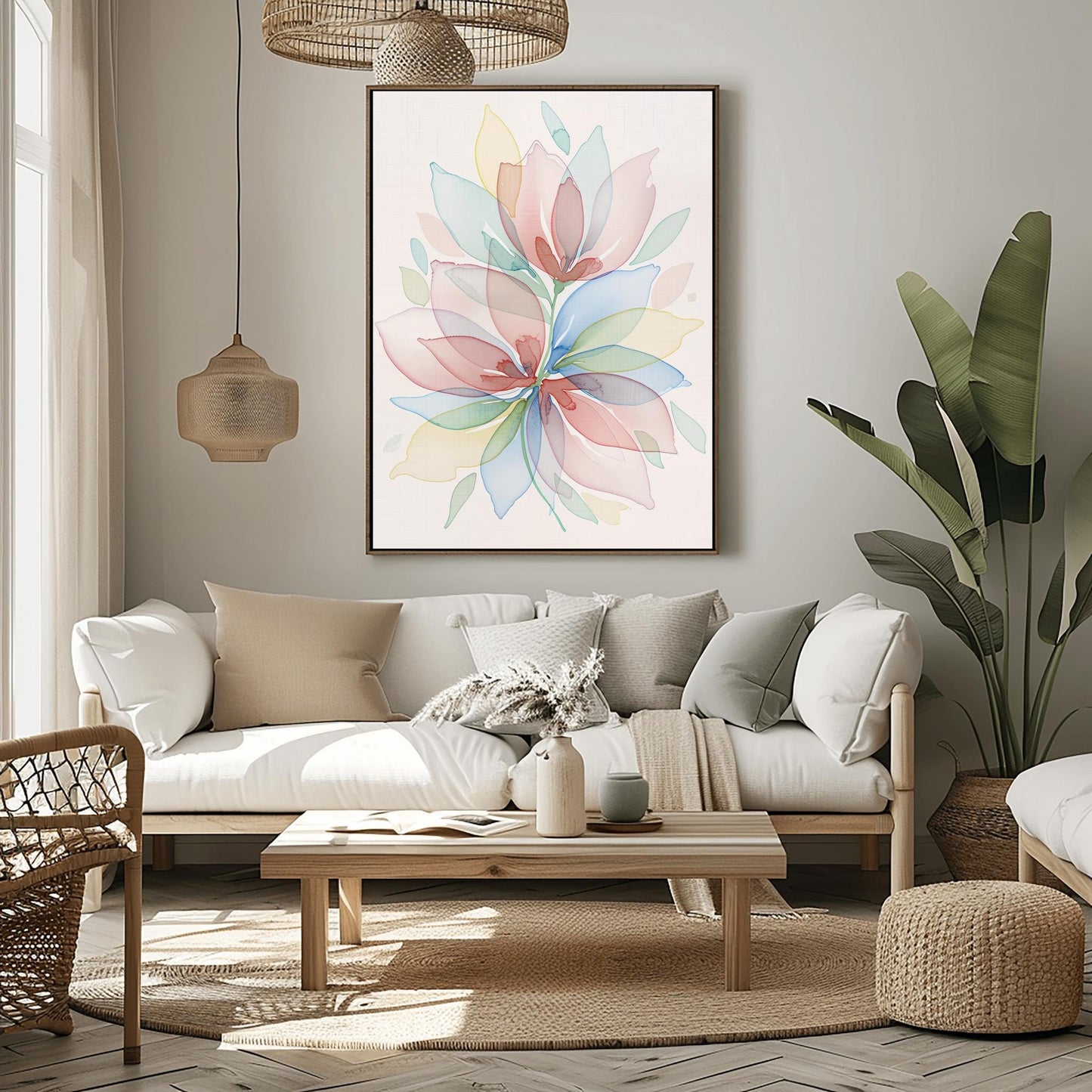 Dopamine Pastel Floral Print ‚Äì Expressive Botanical Art (view 2)
