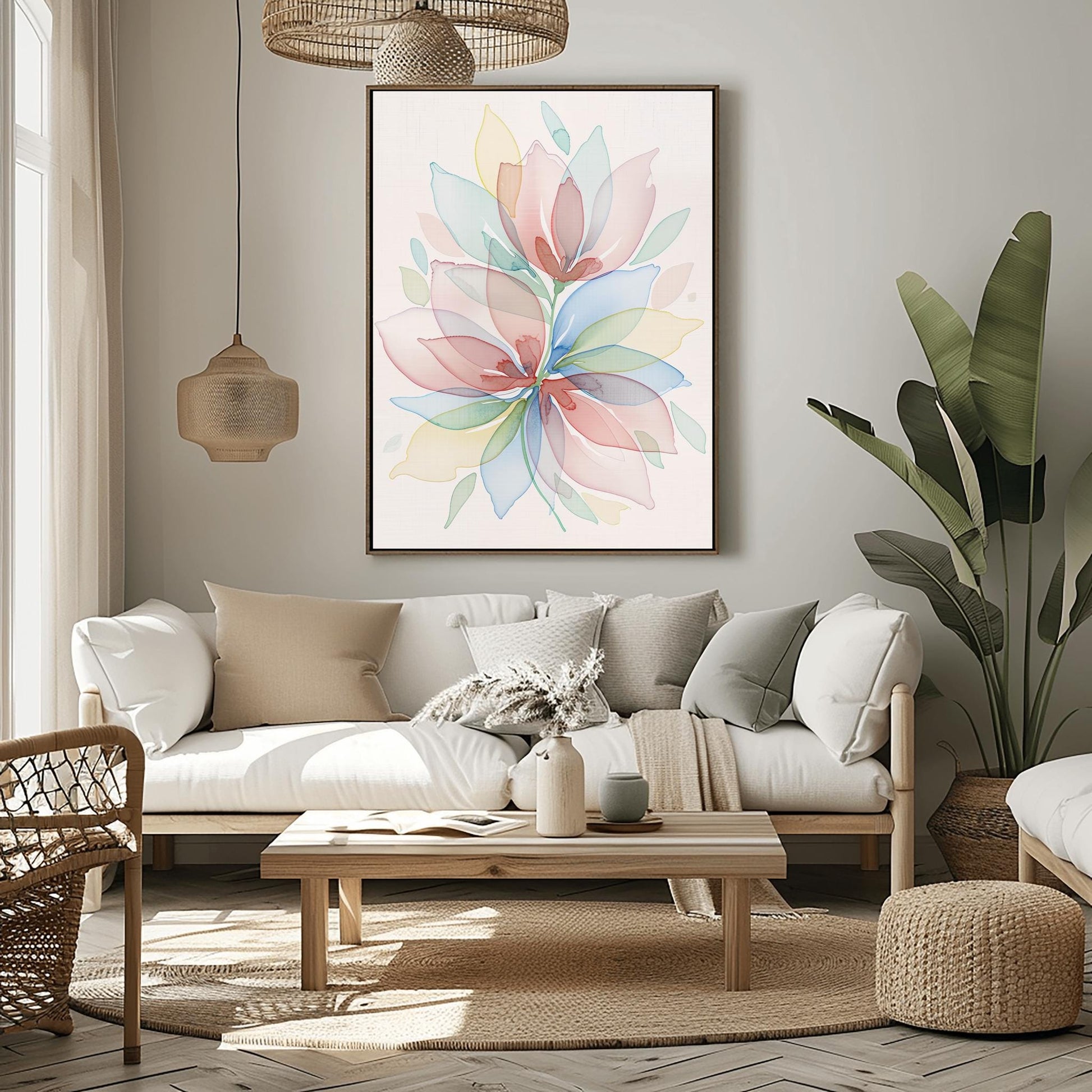 Dopamine Pastel Floral Print ‚Äì Expressive Botanical Art (view 2)