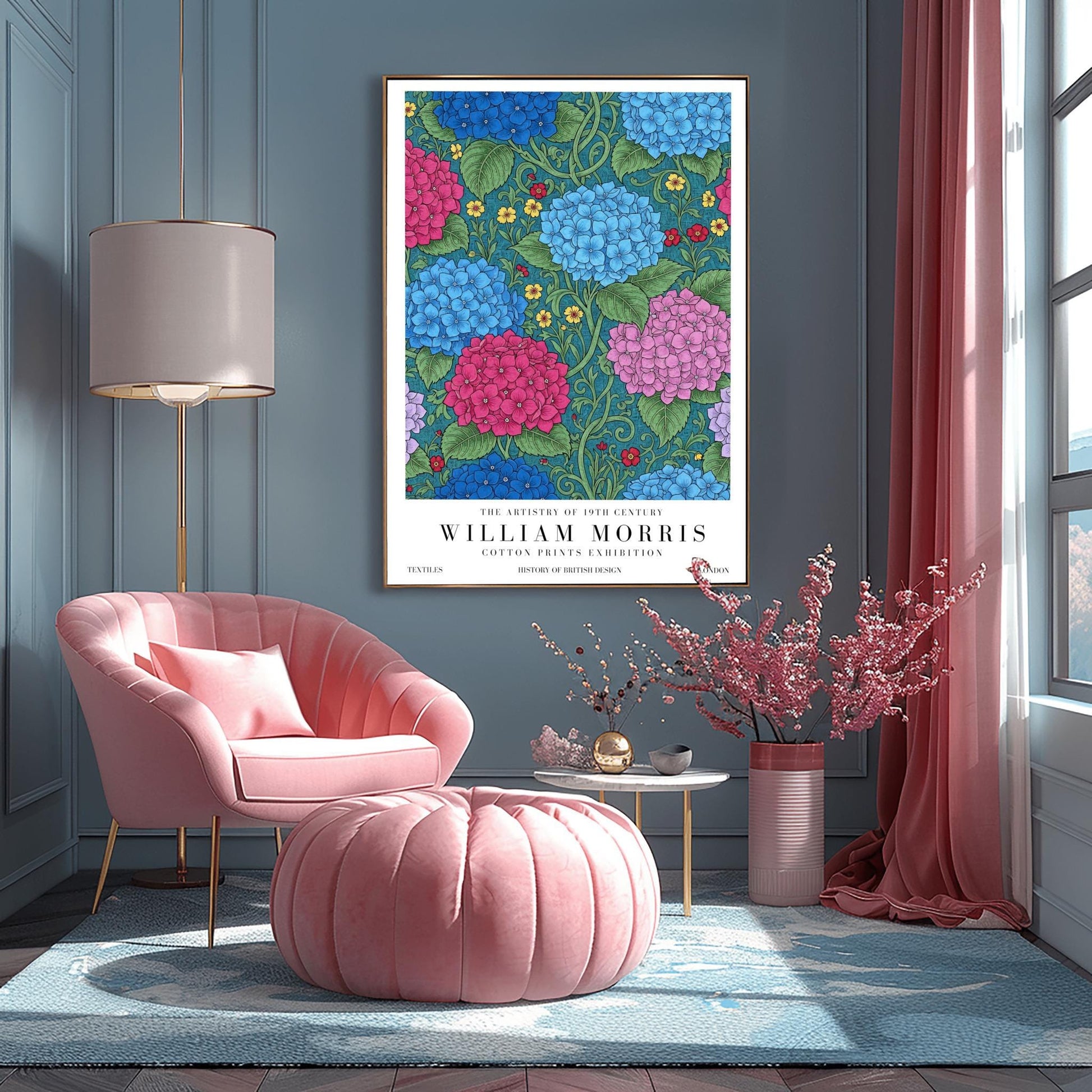 William Morris Hydrangea Pattern Print ‚Äì Vintage Floral Art (main image)