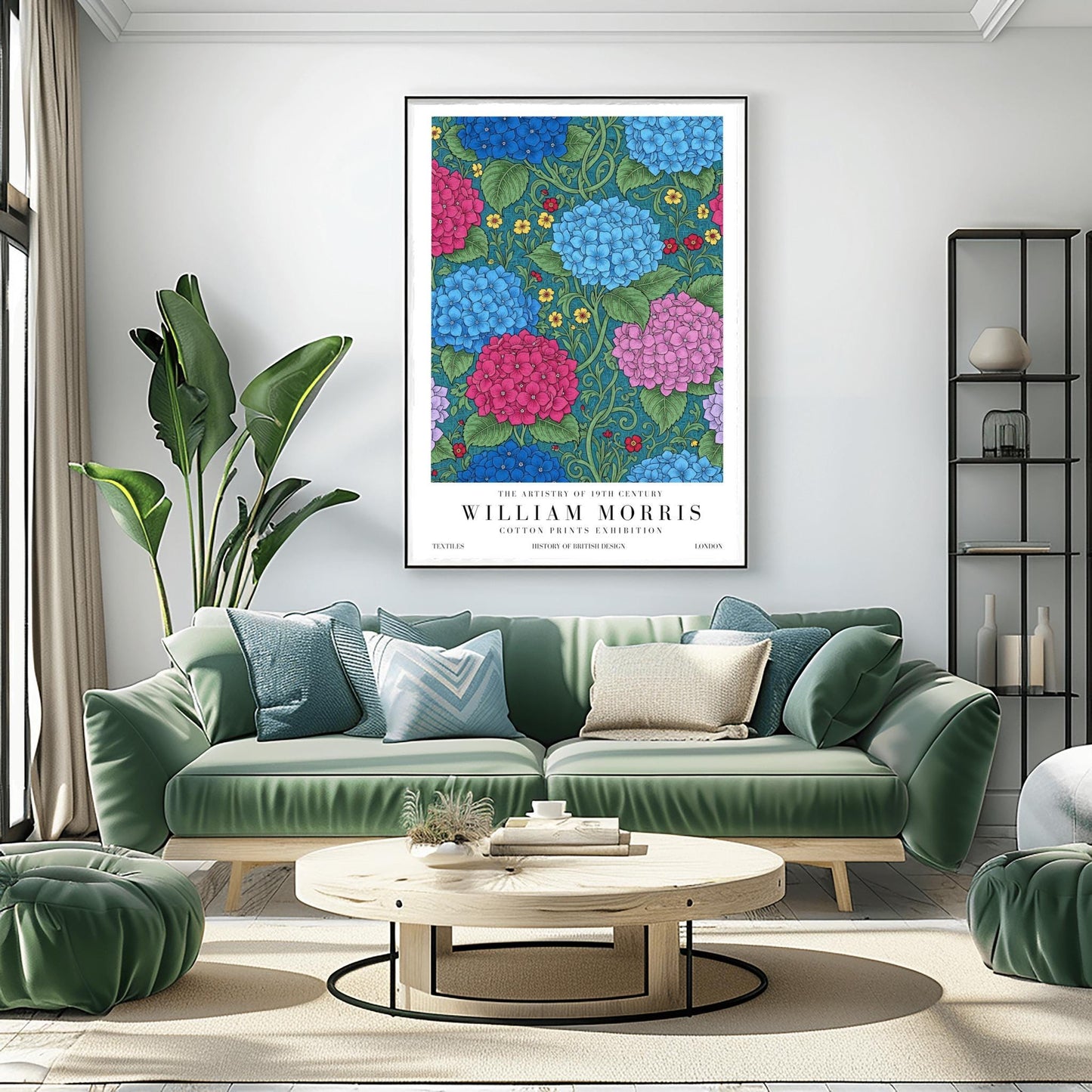 William Morris Hydrangea Pattern Print ‚Äì Vintage Floral Art (view 3)