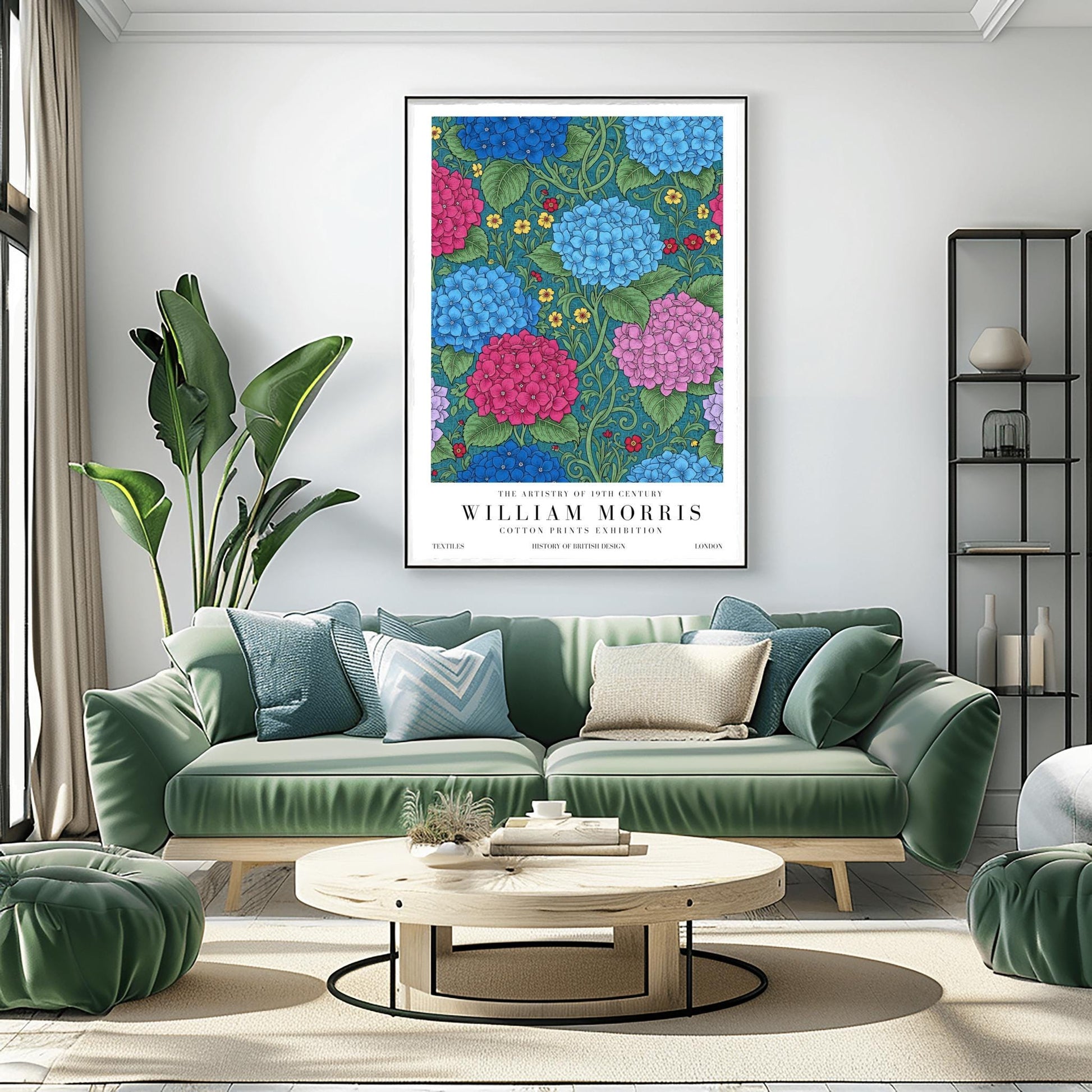 William Morris Hydrangea Pattern Print ‚Äì Vintage Floral Art (view 3)