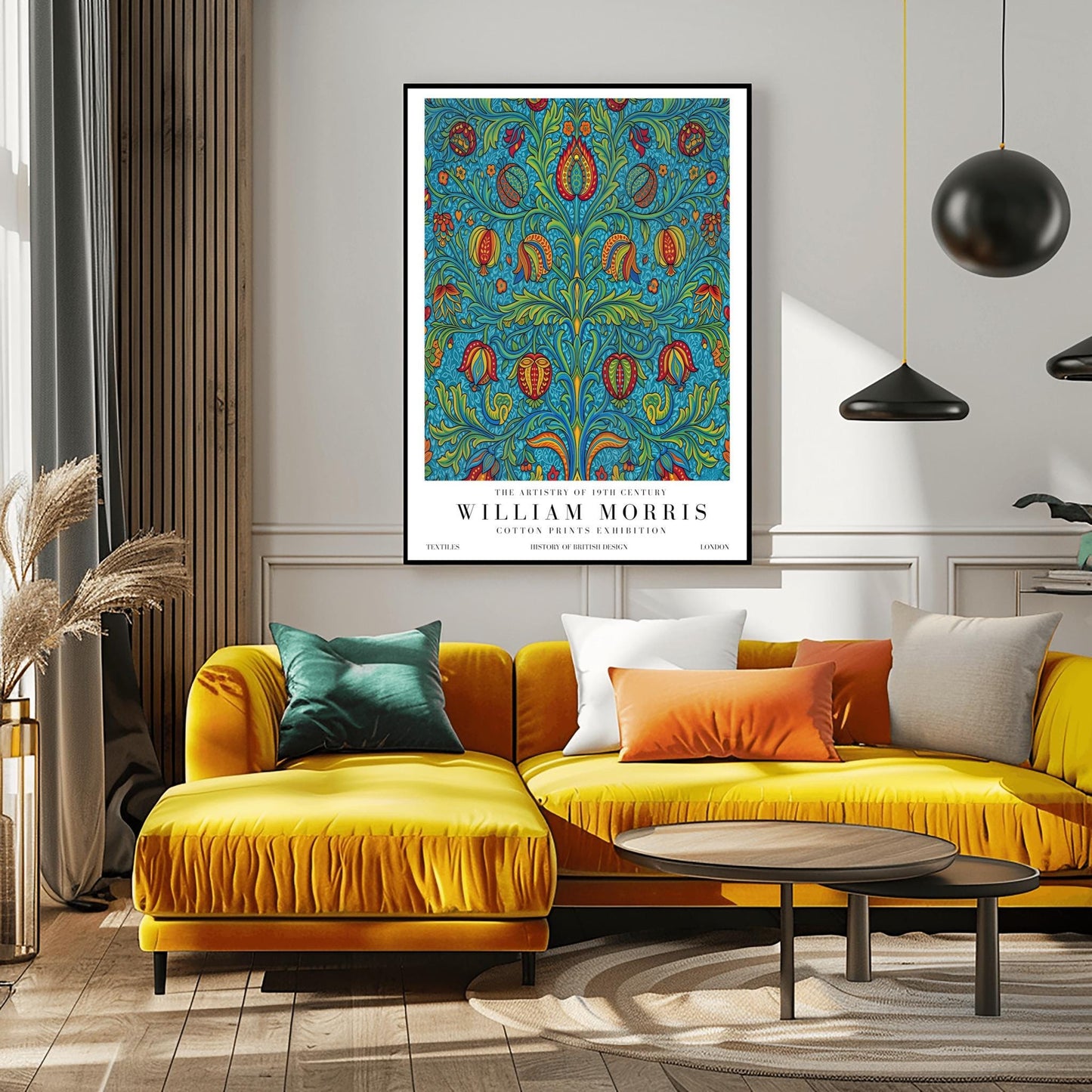 William Morris Pomegranate Pattern Print ‚Äì Vintage Blue Floral Art (view 4)