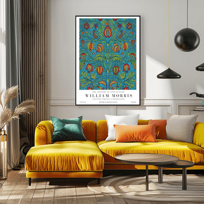 William Morris Pomegranate Pattern Print ‚Äì Vintage Blue Floral Art (view 4)
