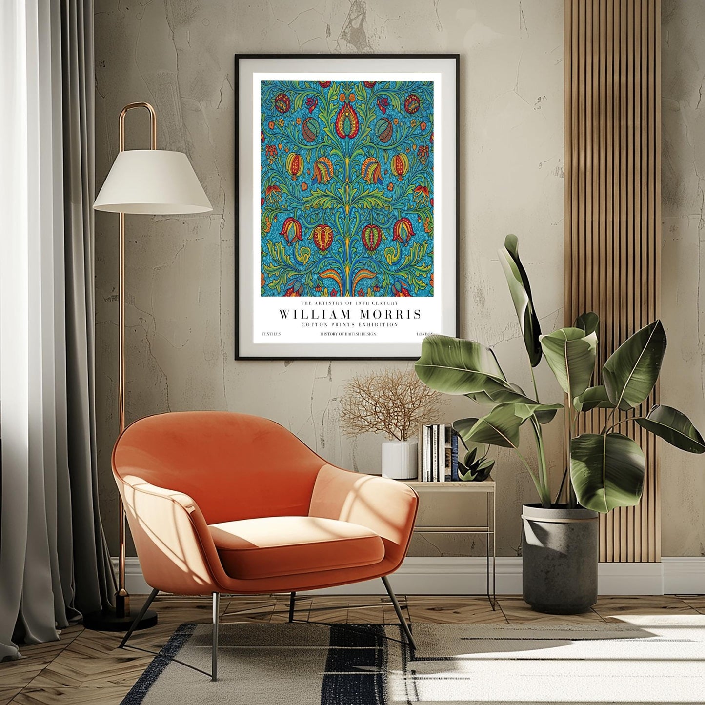 William Morris Pomegranate Pattern Print ‚Äì Vintage Blue Floral Art (view 5)