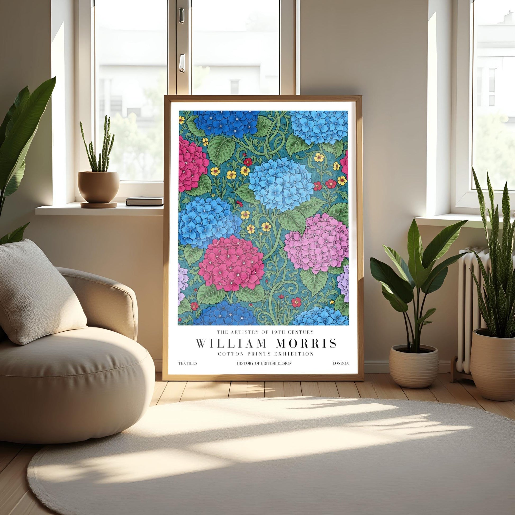 William Morris Hydrangea Pattern Print ‚Äì Vintage Floral Art (view 7)