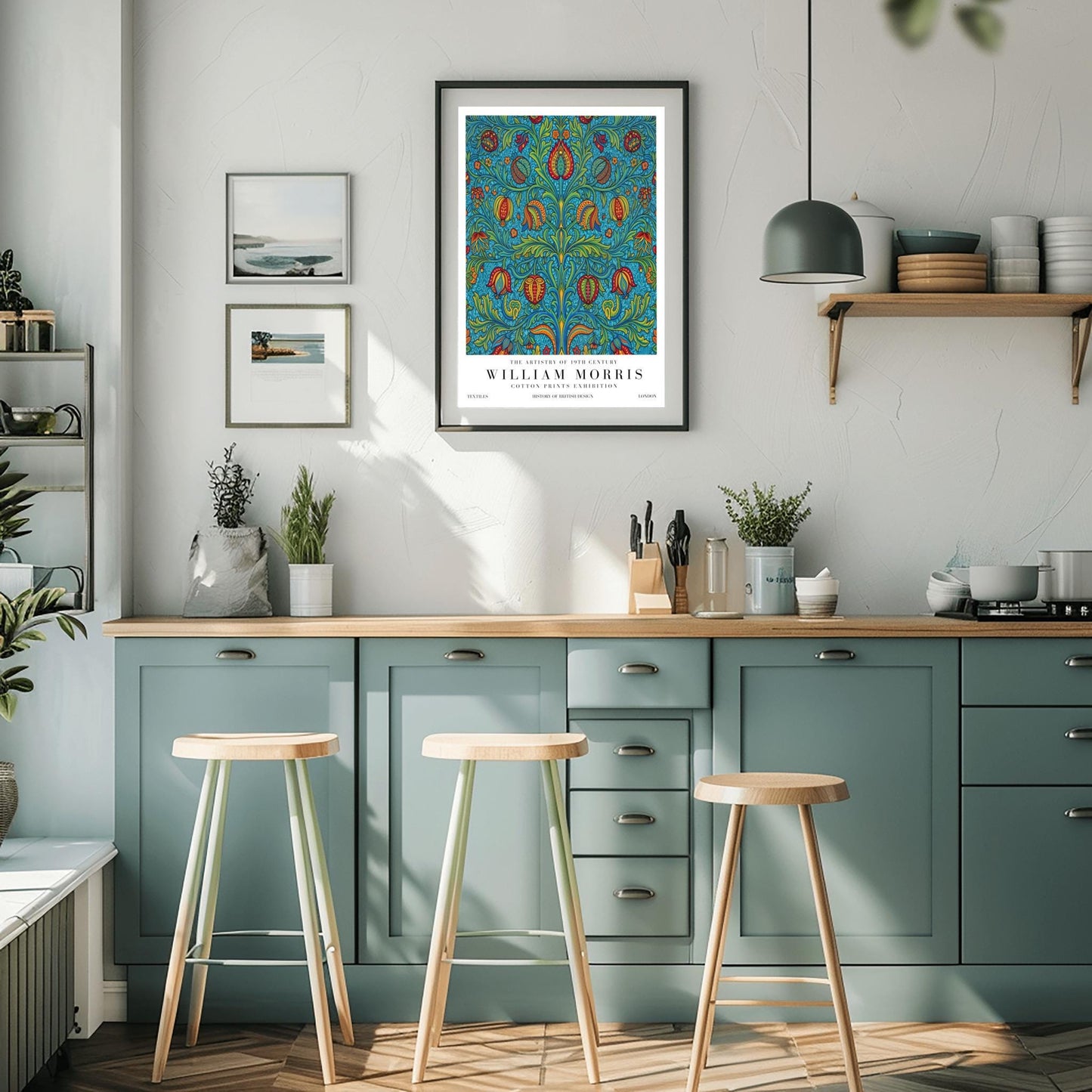 William Morris Pomegranate Pattern Print ‚Äì Vintage Blue Floral Art (view 7)