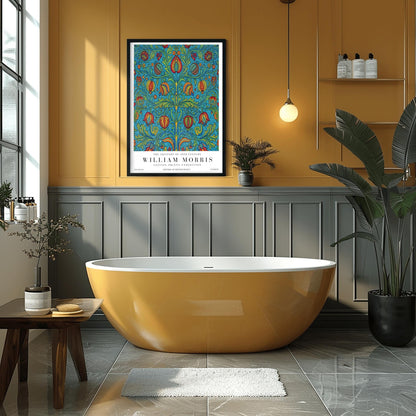 William Morris Pomegranate Pattern Print ‚Äì Vintage Blue Floral Art (view 9)