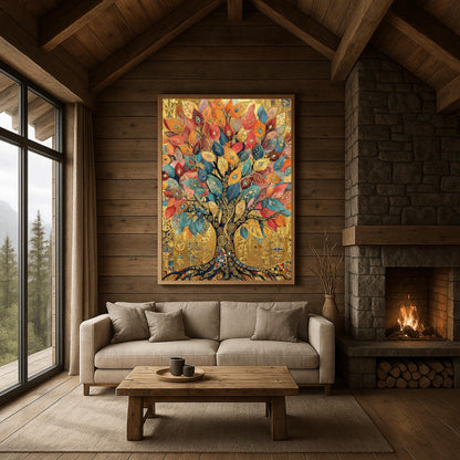 Gustav Klimt Tree of Life Inspiration: Moon & Stars Fine Art Poster (main image)