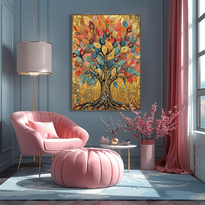 Gustav Klimt Tree of Life Inspiration: Moon & Stars Fine Art Poster (view 2)