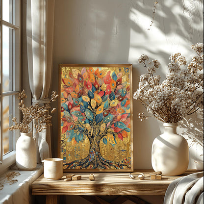 Gustav Klimt Tree of Life Inspiration: Moon & Stars Fine Art Poster (view 3)