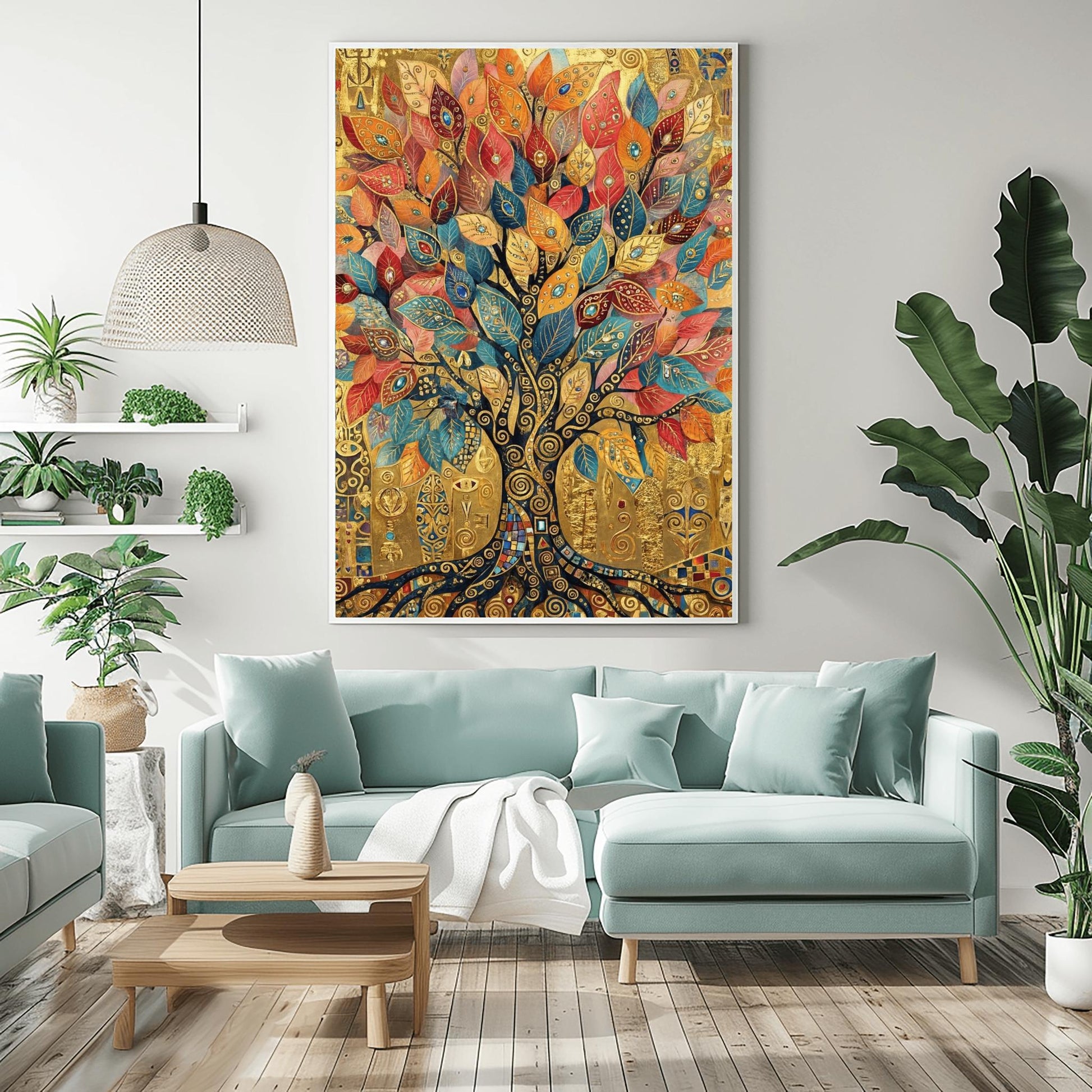 Gustav Klimt Tree of Life Inspiration: Moon & Stars Fine Art Poster (view 5)