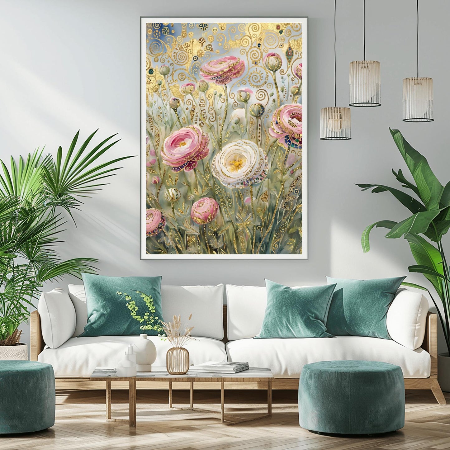 Gustav Klimt Ranunculus Flower Garden Print: Museum Exhibition Art Poster (view 5)