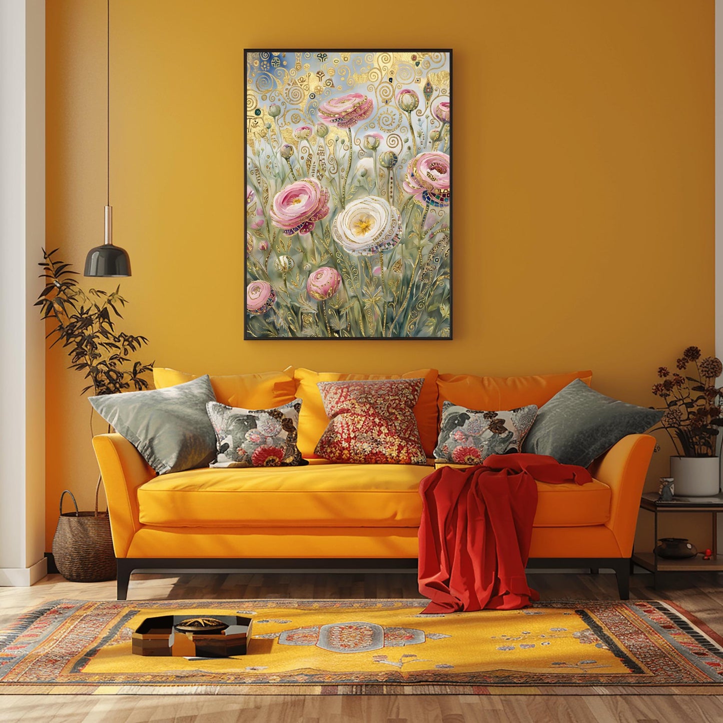 Gustav Klimt Ranunculus Flower Garden Print: Museum Exhibition Art Poster (view 7)