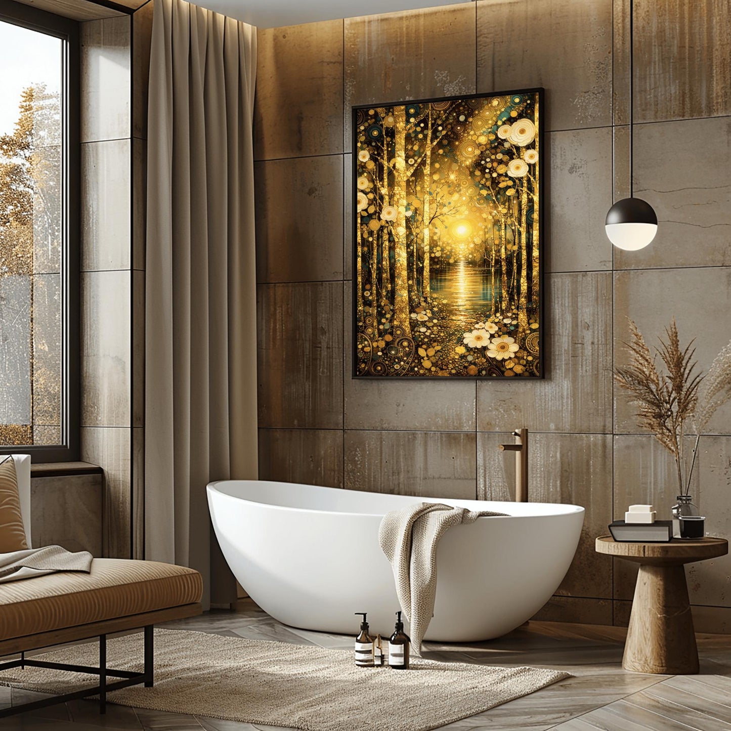 Gustav Klimt Golden Forest Lake Landscape Print ‚Äì Symbolist Lake Art (view 5)