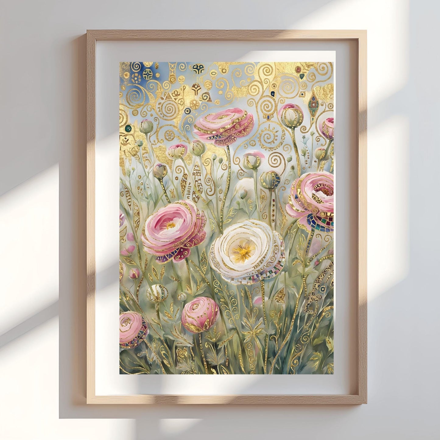 Gustav Klimt Ranunculus Flower Garden Print: Museum Exhibition Art Poster (view 8)