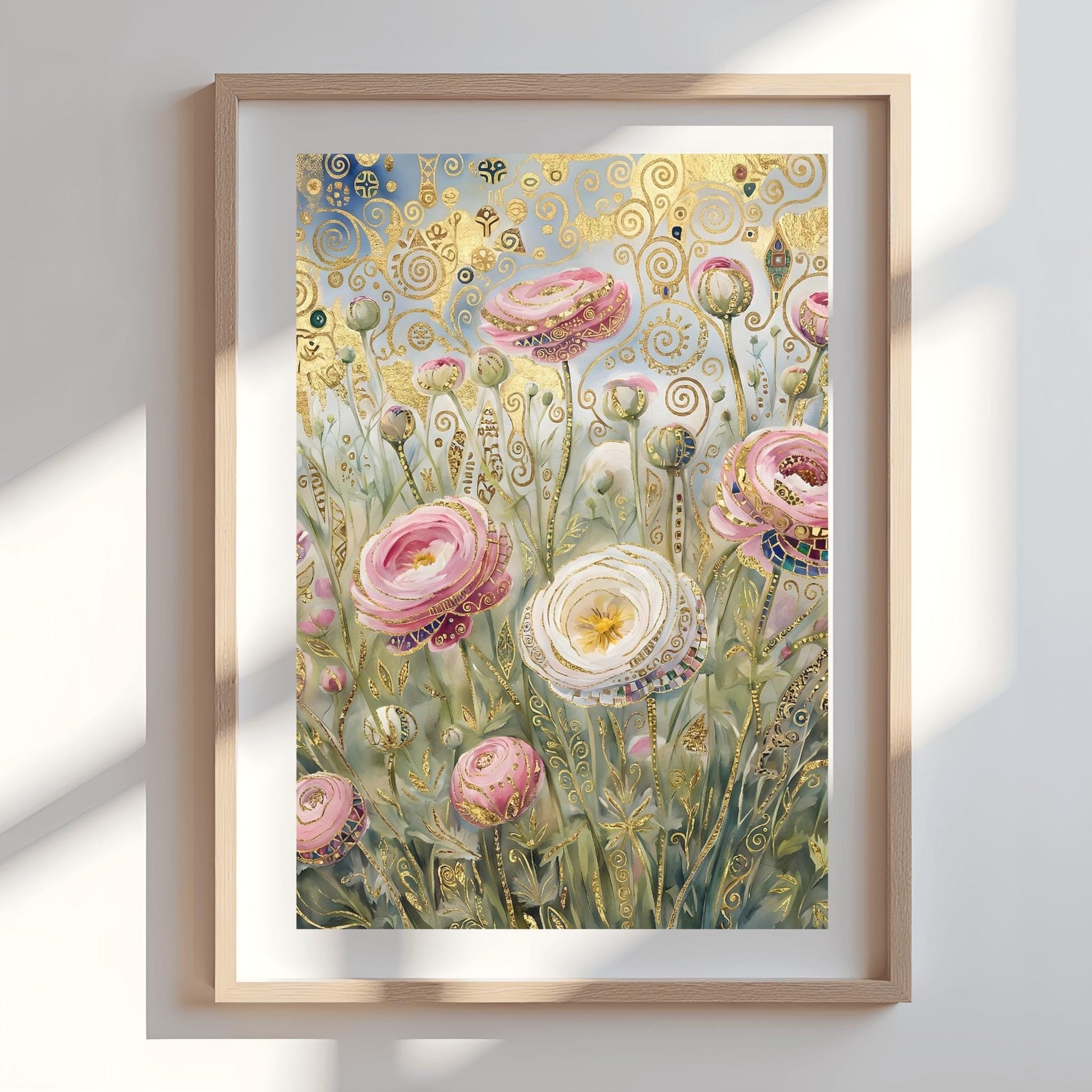 Gustav Klimt Ranunculus Flower Garden Print: Museum Exhibition Art Poster (view 8)